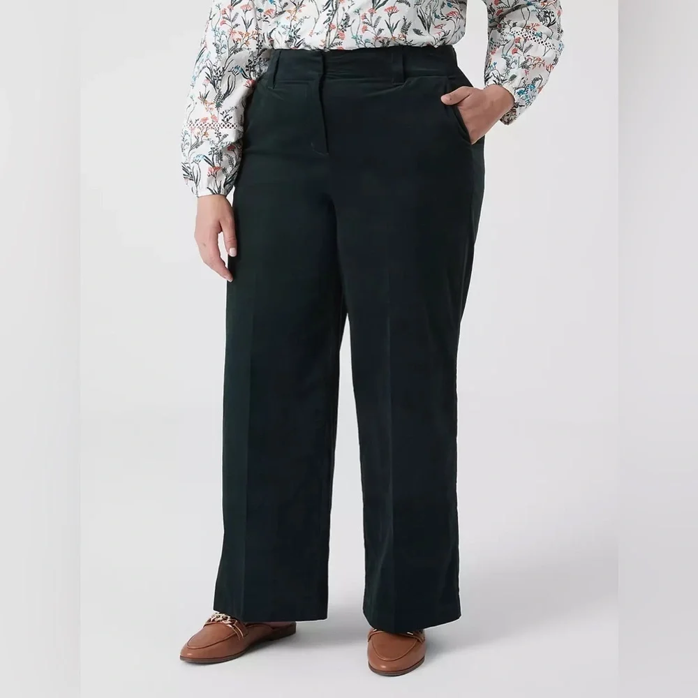 Lane Bryant Corduroy Trouser Pants in Green 22 Short